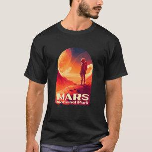 Mars National Park Vintage Sci-Fi Poster Space Ast T-Shirt