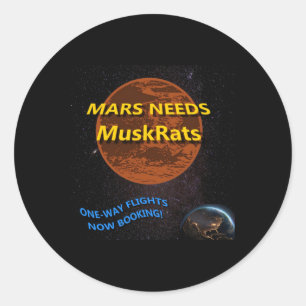 Mars Needs Muskrats Sticker