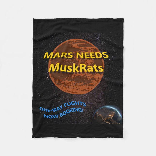 Mars Needs Muskrats Sticker  Fleece Blanket (Front)