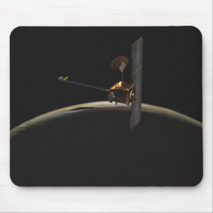 Mars Odyssey spacecraft over martian sunrise Mouse Mat