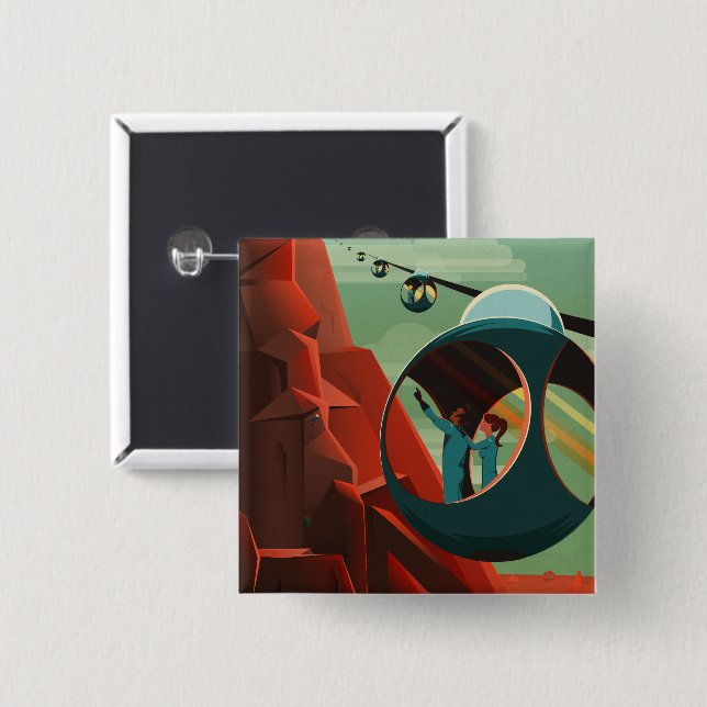 Mars Olympus Mons Highest Volcano Solar System 15 Cm Square Badge (Front & Back)