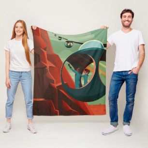 Mars Olympus Mons Highest Volcano Solar System Fleece Blanket