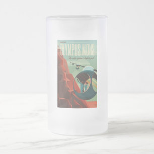 Mars Olympus Mons Highest Volcano Solar System Frosted Glass Beer Mug