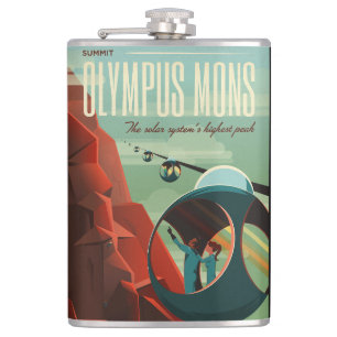 Mars Olympus Mons Highest Volcano Solar System Hip Flask