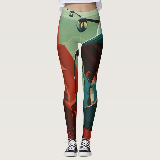Mars Olympus Mons Highest Volcano Solar System Leggings (Front)