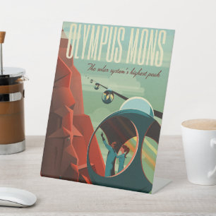 Mars Olympus Mons Highest Volcano Solar System Pedestal Sign