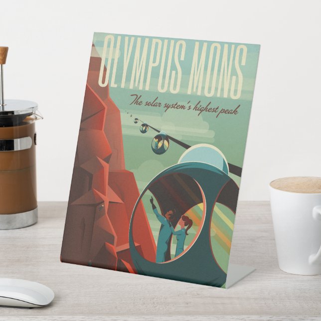 Mars Olympus Mons Highest Volcano Solar System Pedestal Sign (In SItu)