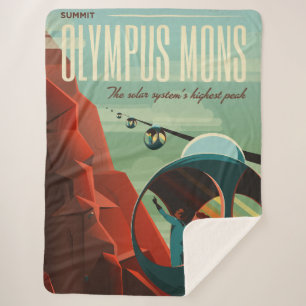 Mars Olympus Mons Highest Volcano Solar System Sherpa Blanket