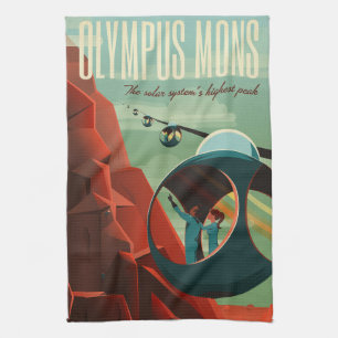 Mars Olympus Mons Highest Volcano Solar System Tea Towel