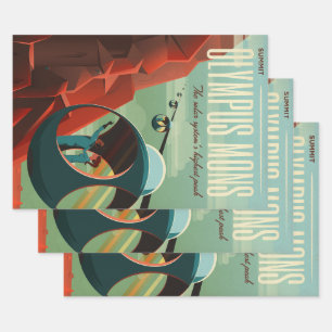 Mars Olympus Mons Highest Volcano Solar System Wrapping Paper Sheet