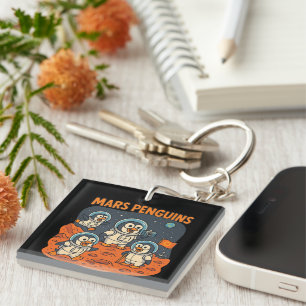 Mars Penguins funny animal space series! Key Ring
