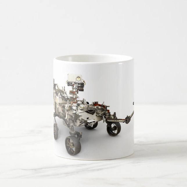 Mars Perseverance Rover On White Background. Coffee Mug (Center)