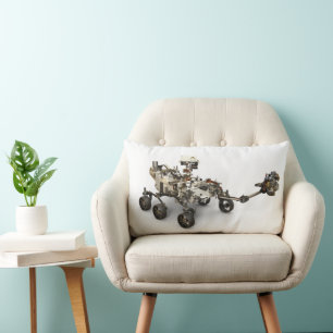 Mars Perseverance Rover On White Background. Lumbar Cushion