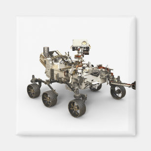 Mars Perseverance Rover On White Background. Magnet