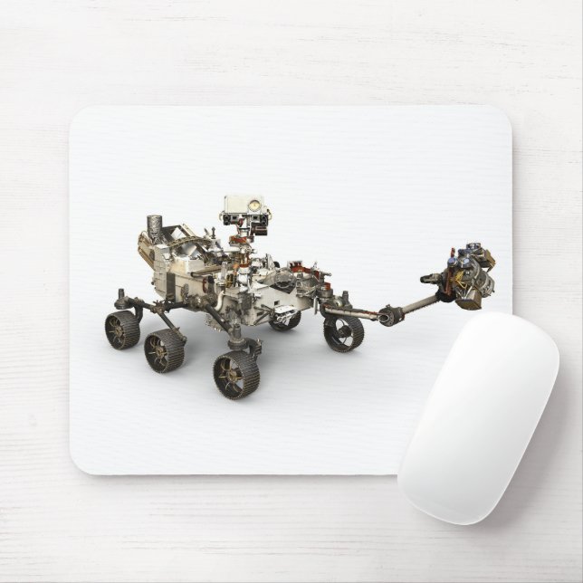 Mars Perseverance Rover On White Background. Mouse Mat (With Mouse)