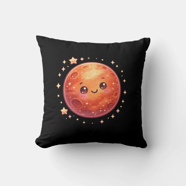 Mars Planet Space Kawaii Cushion Pillow  (Front)