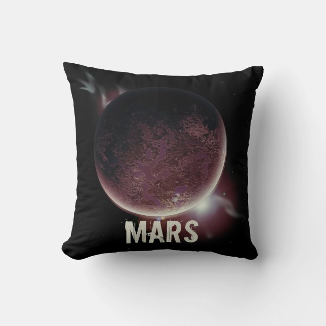 Mars red planet 3d universe space illustration cushion (Front)