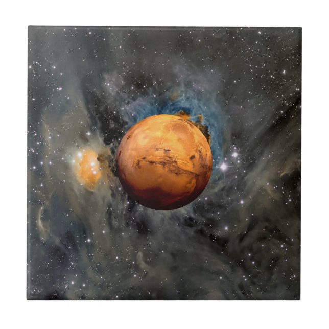 Mars Red Planet Cinematic Ceramic Tile (Front)