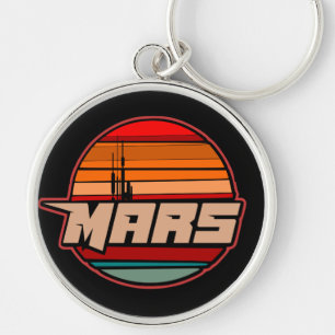 Mars Red planet exploration logo badge emblem Key Ring