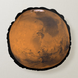 Mars Red Planet Round Globe Cushion