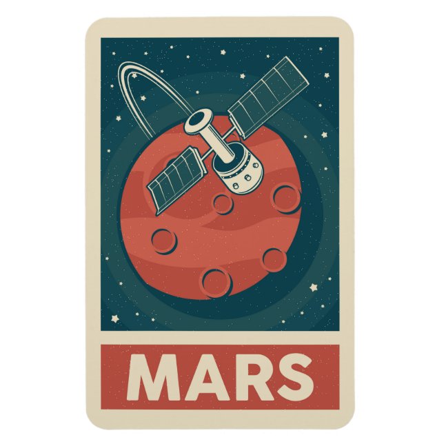 Mars Retro Galaxy Satellite Magnet (Vertical)
