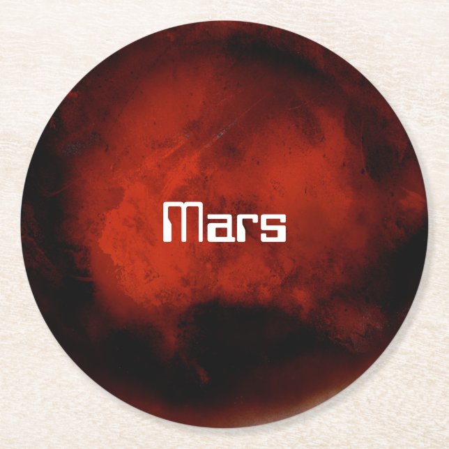 Mars Round Paper Coaster (Front)