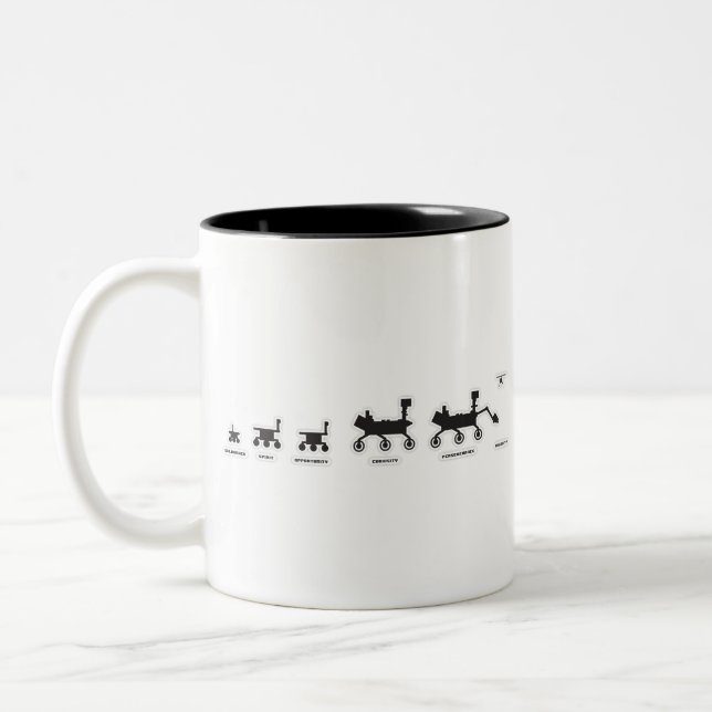 Mars Rovers Family Portrait Two-Tone Coffee Mug (Left)