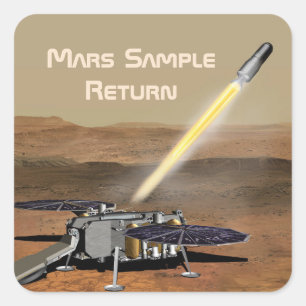 Mars Sample Return Mission Square Stickers