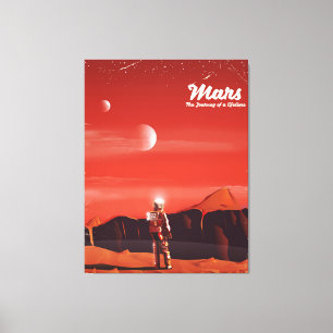 Mars Science fiction vintage travel poster Canvas Print