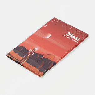 Mars Science fiction vintage travel poster Post-it Notes