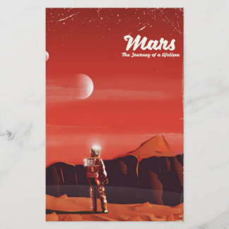 Mars Science fiction vintage travel poster Stationery