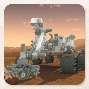 Mars Science Laboratory Curiosity Rover. 4 Square Paper Coaster