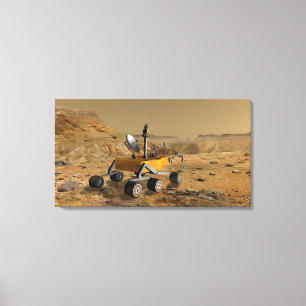 Mars Science Laboratory travels near a canyon Canvas Print