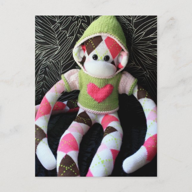 Mars Sock Monkey Post Card - Apple (Front)
