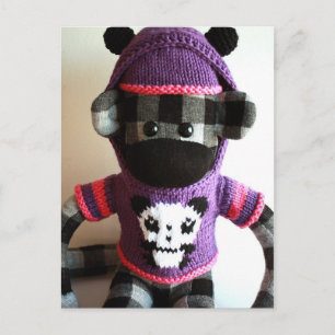 Mars Sock Monkey Post Card - Yuki