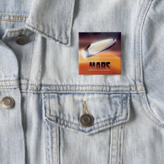 Mars Space poster 15 Cm Square Badge