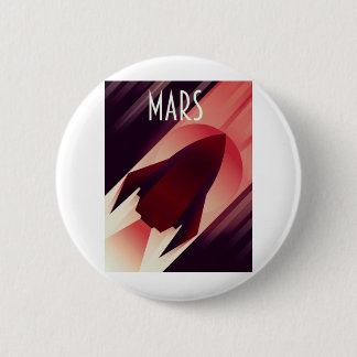 Mars Starship Art Deco Space Art 6 Cm Round Badge