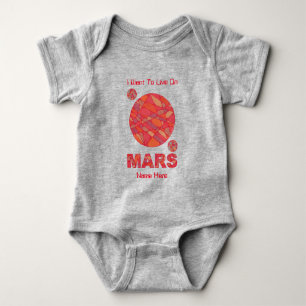 Mars The Red Planet Space Geek Solar System Fun Baby Bodysuit