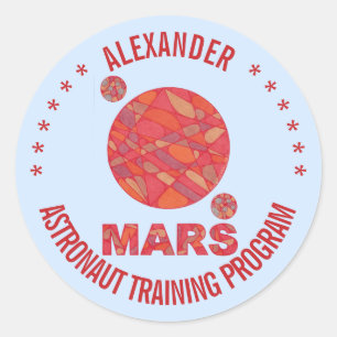 Mars The Red Planet Space Geek Solar System Fun Classic Round Sticker