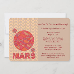 Mars The Red Planet Space Geek Solar System Fun Invitation