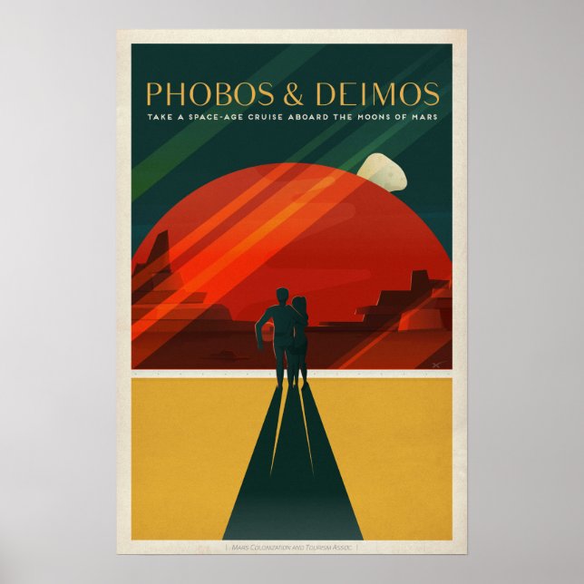 Mars tourism poster for Phobos and Deimos (Front)
