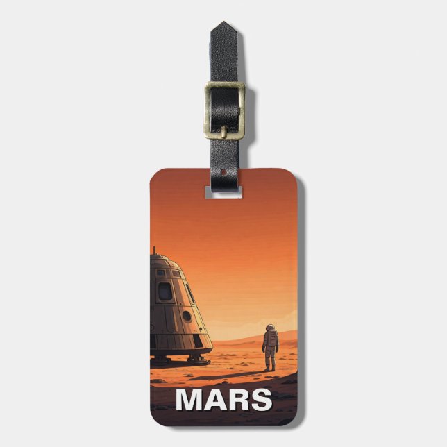 Mars Travel Luggage Tag (Front Vertical)