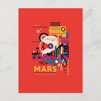 Mars Travel Poster, Tourist, Planet, Astronomy Postcard
