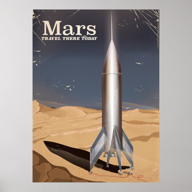 Mars - travel there today vintage travel poster (Front)