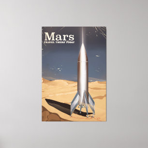 Mars - travel there today vintage travel poster canvas print