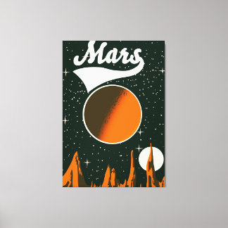 Mars vintage space art canvas print