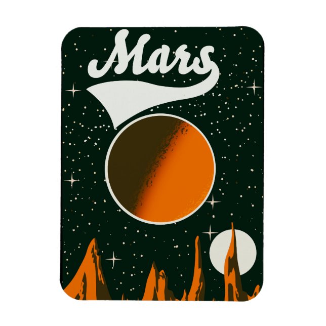 Mars vintage space art magnet (Vertical)