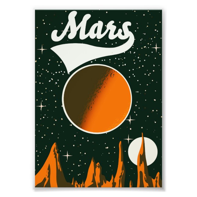 Mars vintage space art photo print (Front)