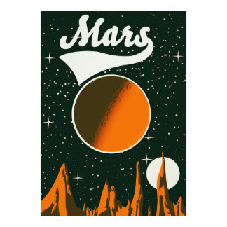 Mars vintage space art photo print
