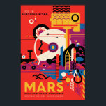 Mars Vintage Space Travel Poster<br><div class="desc">Visit the Historic Sites Multiple Tours Available NASA's Mars Exploration Program seeks to understand whether Mars was, is, or can be a habitable world. Mission like Mars Pathfinder, Mars Exploration Rovers, Mars Science Laboratory and Mars Reconnaissance Orbiter, among many others, have provided important information in understanding of the habitability of...</div>